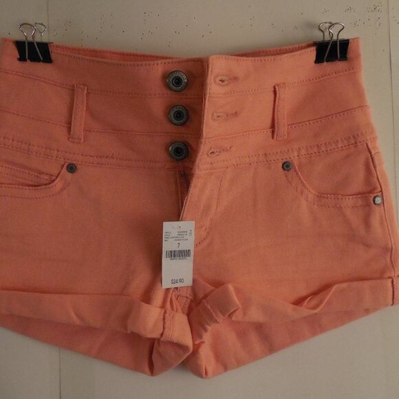 Wet Seal Pants - B28...Wet Seal Blue Asphalt Peach Color Shorts Size 7